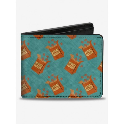 Scooby-Doo Men's Vegan Leather Bifold Wallet with Snacks Box Design