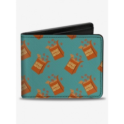 Scooby-Doo Men's Vegan Leather Bifold Wallet with Snacks Box Design