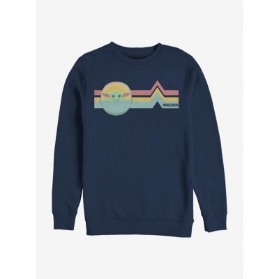 Mandalorian Grogu Rainbow Navy Blue Men's Sweatshirt