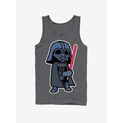 Darth Vader Cartoon Gray Tank Top - Unisex Apparel