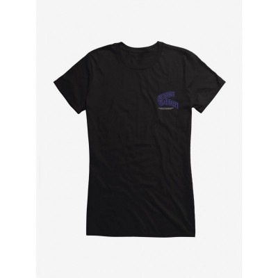Wednesday Nevermore Academy Soft Pocket Tee for Girls - Junior Sizes in Black