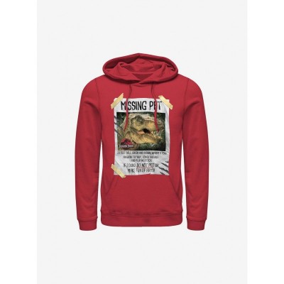 Jurassic Park Men's Red Missing Pet Hoodie