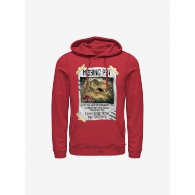 Jurassic Park Men's Red Missing Pet Hoodie