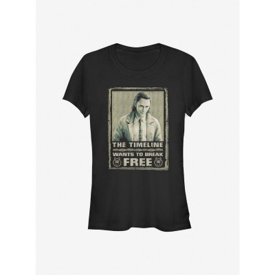 Marvel Girls T-Shirt - Break Free Graphic Tee in Black