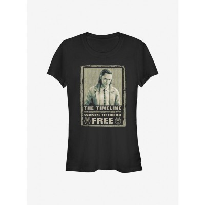 Marvel Girls T-Shirt - Break Free Graphic Tee in Black