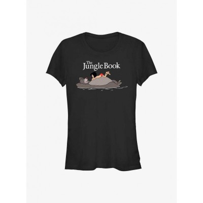 Disney The Jungle Book Friends Girls Cotton T-Shirt - Black