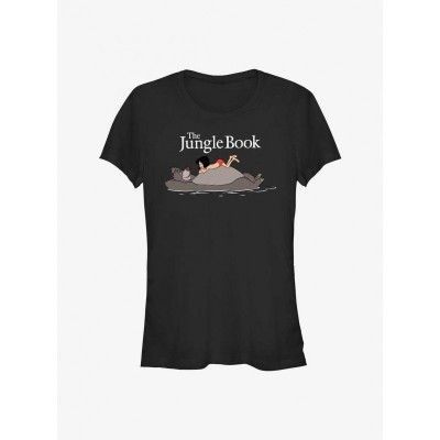 Disney The Jungle Book Friends Girls Cotton T-Shirt - Black