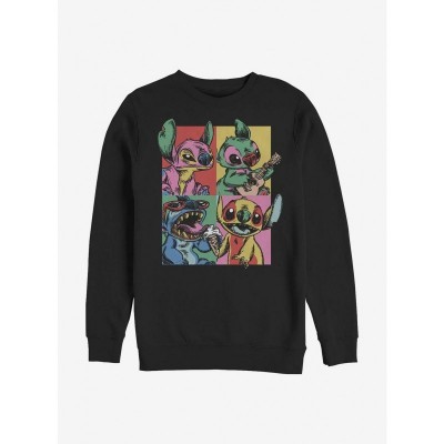 Disney Lilo & Stitch Black Crewneck Sweatshirt for Men