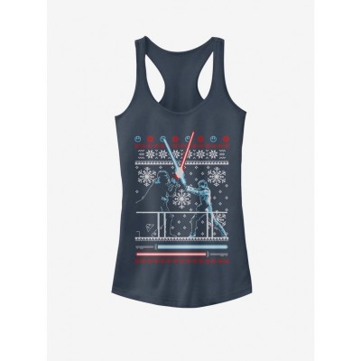 Star Wars Ugly Feud Girls Tank Top - Blue Cotton
