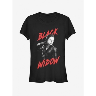 Marvel Black Widow High Contrast Tee for Girls - Black