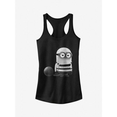 Minion Despicable Me 3 Grumpy Prisoner Girls Racerback Tank Top - Black