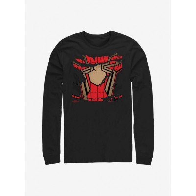 Marvel Black Ripped Spidey Suit Men's Long Sleeve T-Shirt