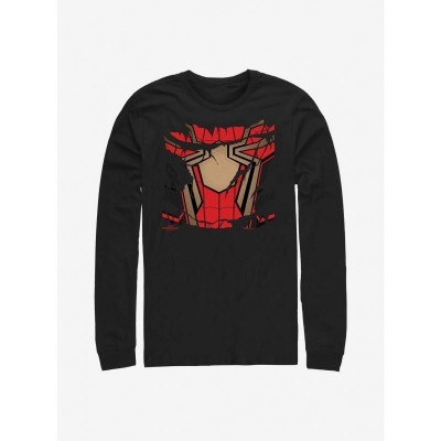 Marvel Black Ripped Spidey Suit Men's Long Sleeve T-Shirt