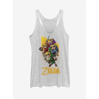 Nintendo Legend of Zelda Four Sword Link Girls Racerback Tank - WHITE