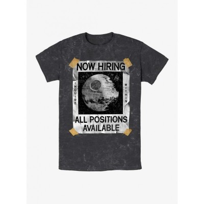 Star Wars Death Star Recruitment T-Shirt - Unisex Black Mineral Wash
