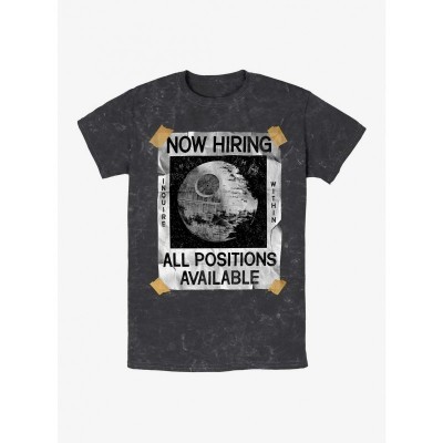 Star Wars Death Star Recruitment T-Shirt - Unisex Black Mineral Wash