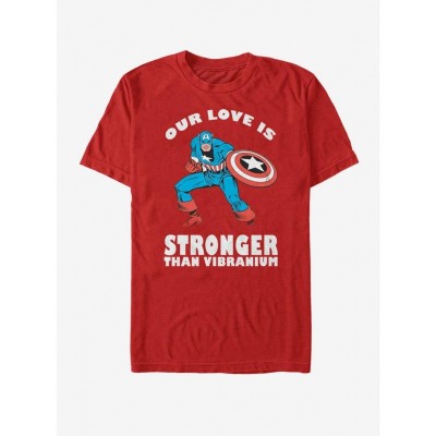Marvel Captain America Red T-Shirt for Men - Strong Love Valentine Edition