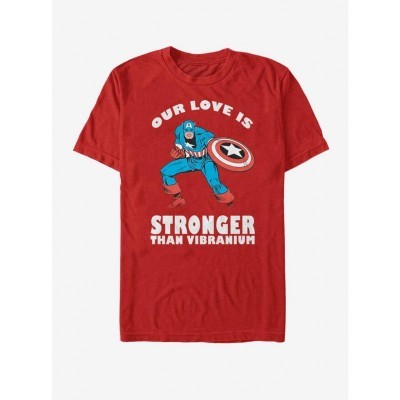 Marvel Captain America Red T-Shirt for Men - Strong Love Valentine Edition
