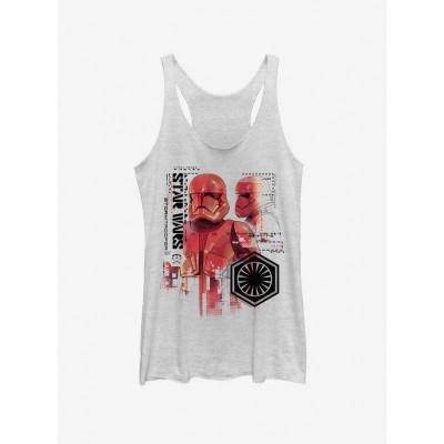 Star Wars Schematic Red Trooper Tank Top for Girls - White