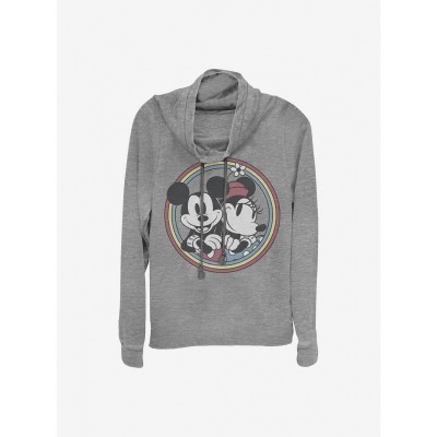 Disney Retro Minnie Mouse Cowl Neck Top for Girls - Grey