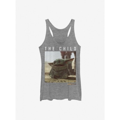 Mandalorian Child Graphic Girls Tank Top - Grey