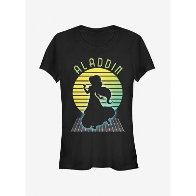 Disney Classic Jasmine Patterned Girls T-Shirt - Black