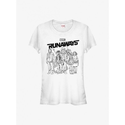 Marvel Runaways Sketch T-Shirt for Girls - White
