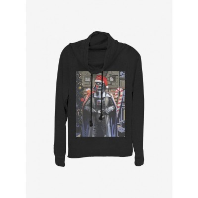 Star Wars Holiday Girls Cowl Neck Top - Black