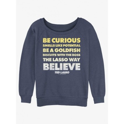 Ted Lasso Curious Quote Lightweight Sweatshirt for Girls - Blue