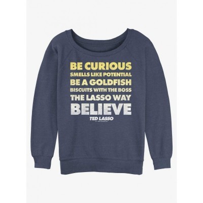 Ted Lasso Curious Quote Lightweight Sweatshirt for Girls - Blue