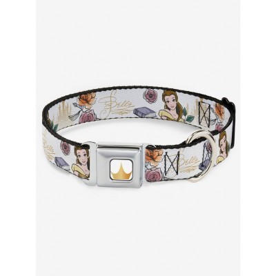 Disney Belle Flowers Adjustable Seatbelt Dog Collar