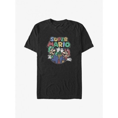 Mario Luigi Bros High Five Big Tall Unisex T-Shirt - Black