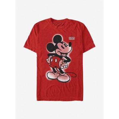 Disney Mickey Mouse Graffiti Print T-Shirt - Men's Red