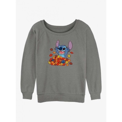Disney Lilo & Stitch Girls Grey Slouchy Sweatshirt