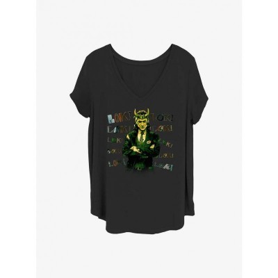 Marvel Loki Inspired Plus Size Tee for Girls - Black