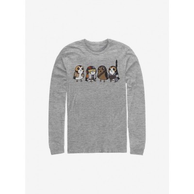 Star Wars Porgs Character Long Sleeve T-Shirt - Grey Men's