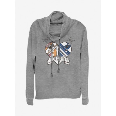 Star Wars BB-8 & R2-D2 Grey Cowl Neck Sweatshirt for Girls