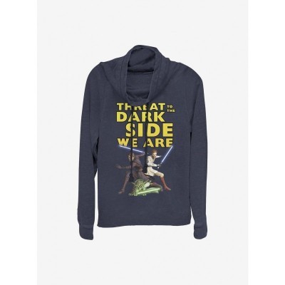 Star Wars: Lightweight Cowlneck Top for Girls - Blue Clone Wars Design