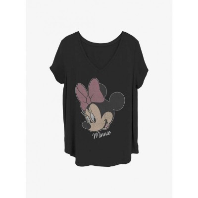 Disney Minnie Mouse Big Face Graphic Tee for Girls - Plus Sizes in Black