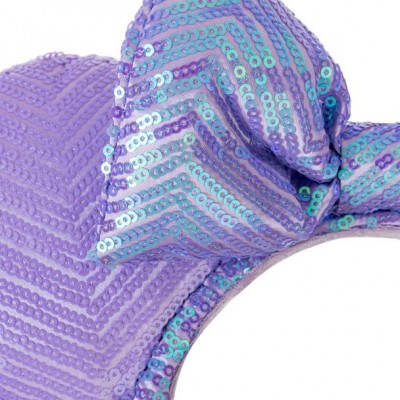 Lavender Minnie Mouse Sparkle Ear Headband for Women – Soft and Shiny Sequins