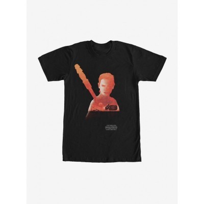 Star Wars The Force Awakens Rey Speeder Silhouette Unisex Tee - Black