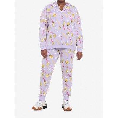Sailor Moon Lavender Print Plus Size Girls Jogger Sweatpants