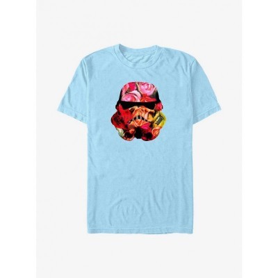 Star Wars Floral Stormtrooper Helmet Tee - Blue Men's