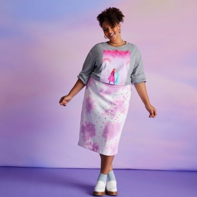 Olaf-Inspired Women's Skirt - Soft Tie-Dye French Terry