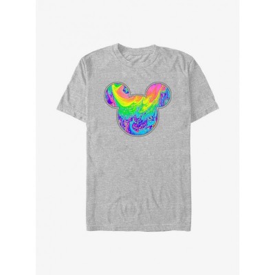 Disney Mickey Mouse Rainbow Melt Ears Grey T-Shirt for Men