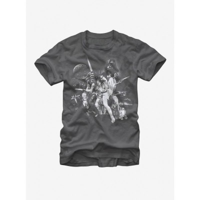 Star Wars A New Hope Posse Charcoal Gray T-Shirt