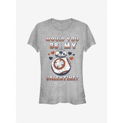 Star Wars BB-8 My Valentine Tee for Girls - Grey