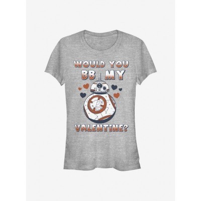 Star Wars BB-8 My Valentine Tee for Girls - Grey