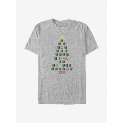 The Legend of Zelda Christmas Tree Grey T-Shirt for Men