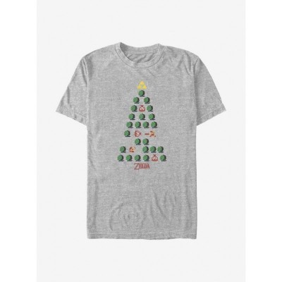 The Legend of Zelda Christmas Tree Grey T-Shirt for Men